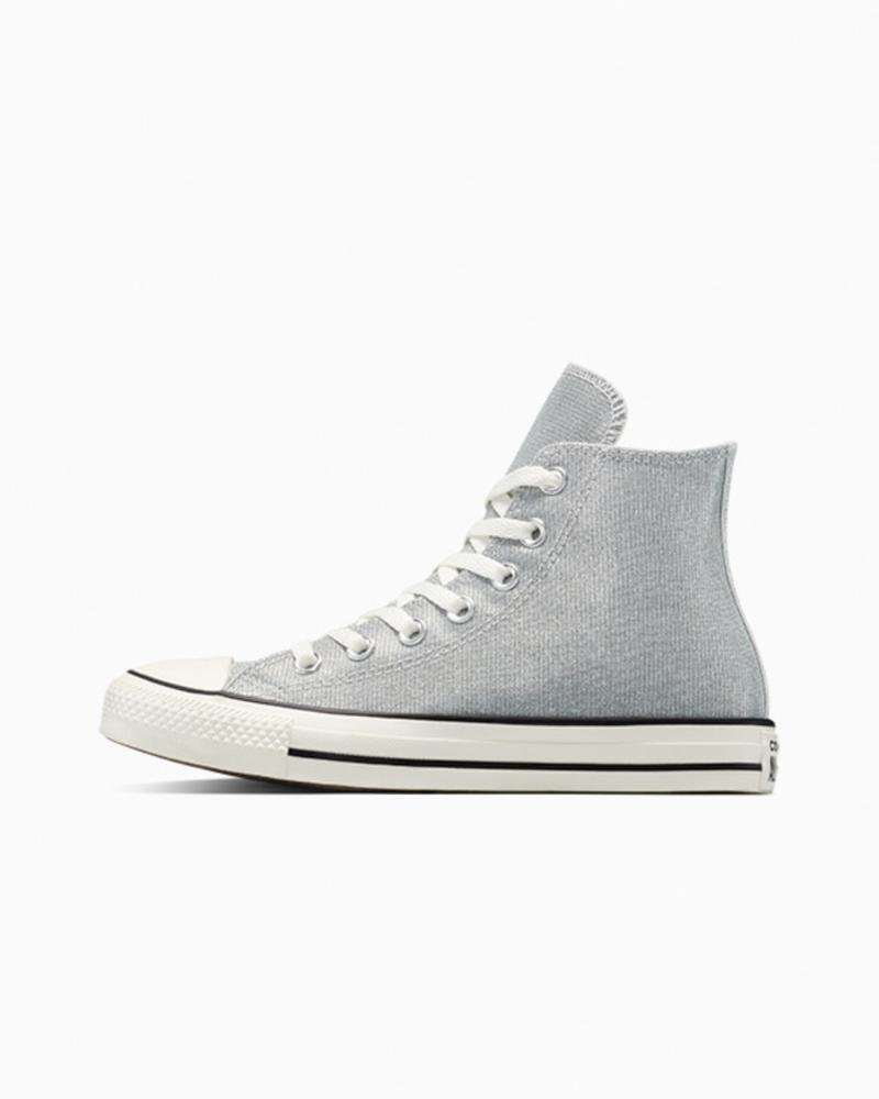 Tênis Chuck Taylor All Star Shine Cano Alto Prata Prata 6