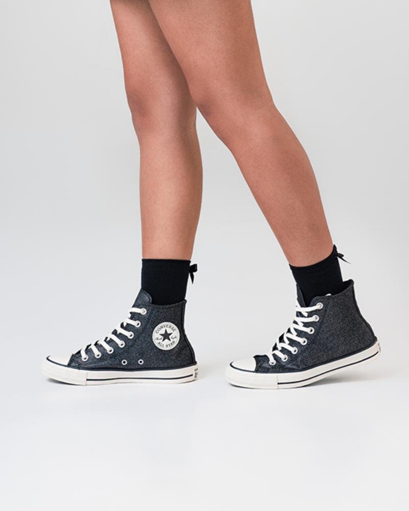 Tênis Chuck Taylor All Star Shine Cano Alto Preto Preto 3