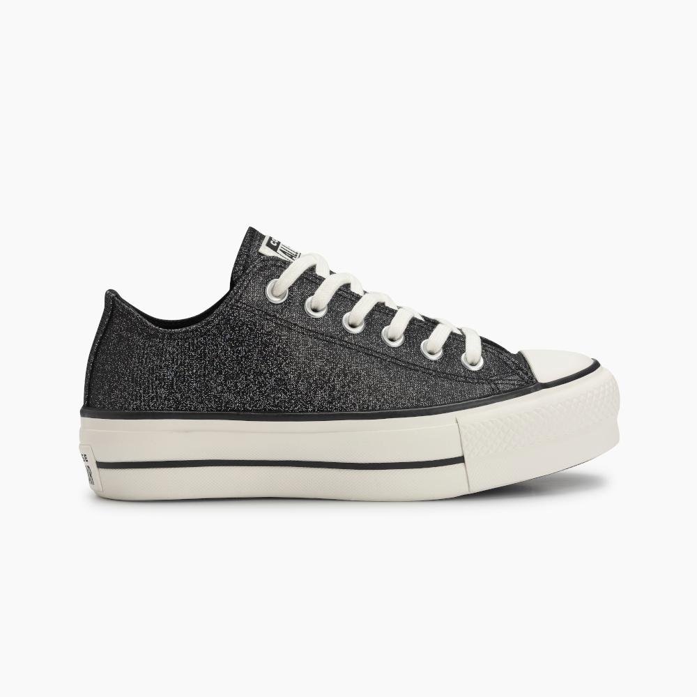 Tênis Chuck Taylor All Star Lift Shine Cano Baixo Preto