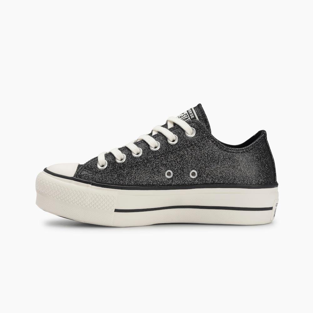 Tênis Chuck Taylor All Star Lift Shine Cano Baixo Preto Preto 6