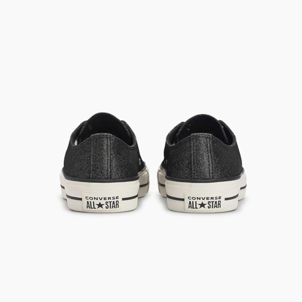Tênis Chuck Taylor All Star Lift Shine Cano Baixo Preto Preto 8
