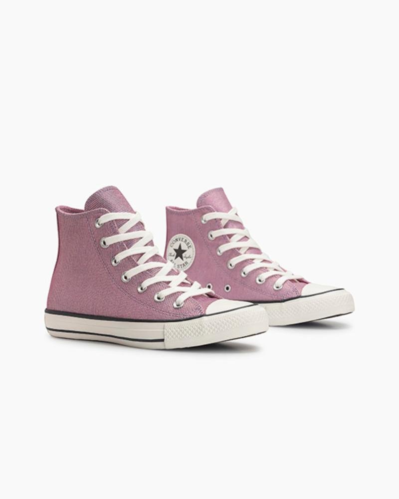 Tênis Chuck Taylor All Star Shine Cano Alto Rosa Rosa 6