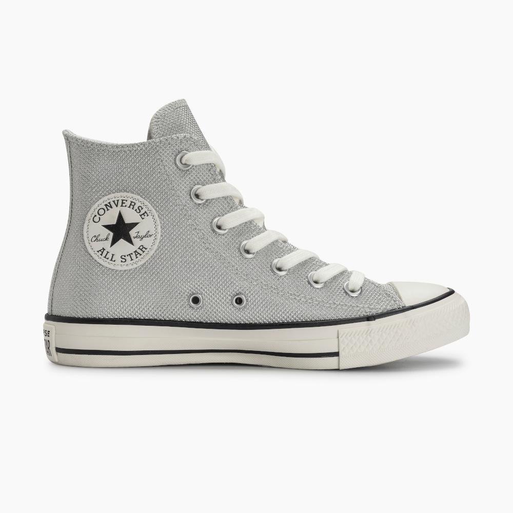 Tênis Chuck Taylor All Star Shine Cano Alto Prata