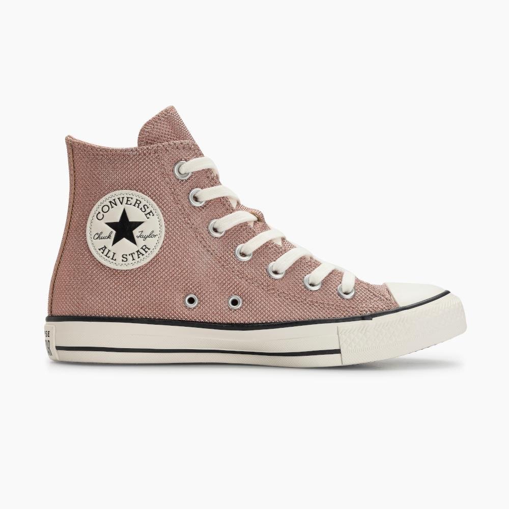 Tênis Chuck Taylor All Star Shine Cano Alto Rosa