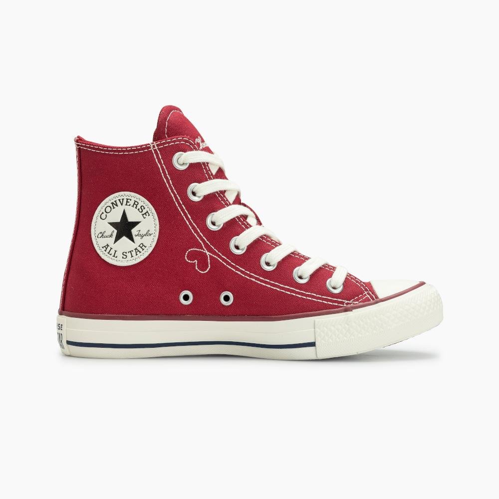 Tênis Chuck Taylor All Star In Love Cano Alto Vermelho