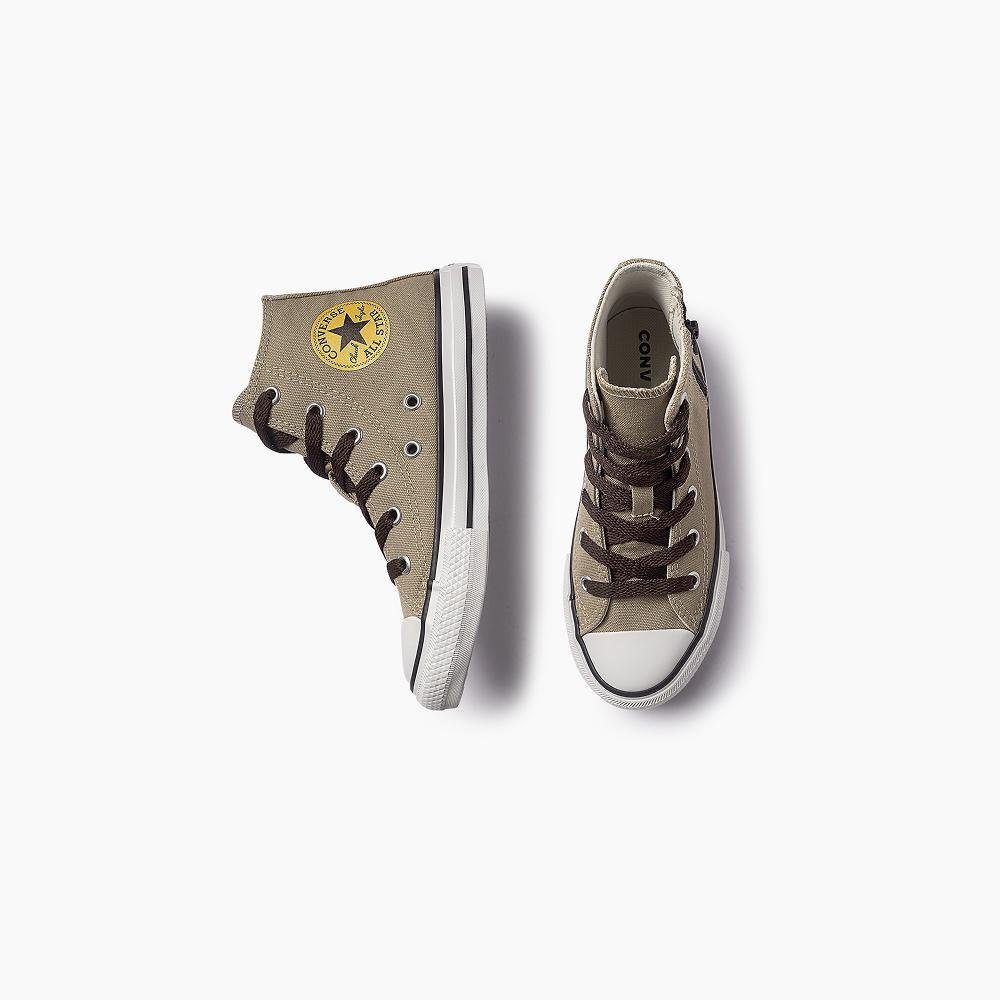 Tênis Juvenil Chuck Taylor All Star Zip ColorPop Alto Marrom Marrom