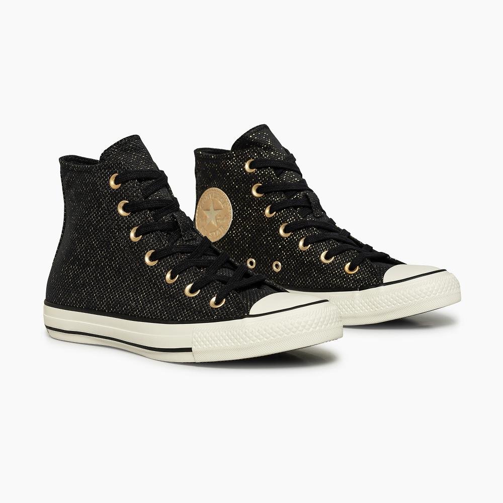 Tênis Chuck Taylor All Star Heathered Sheen Cano Alto Preto Preto 2