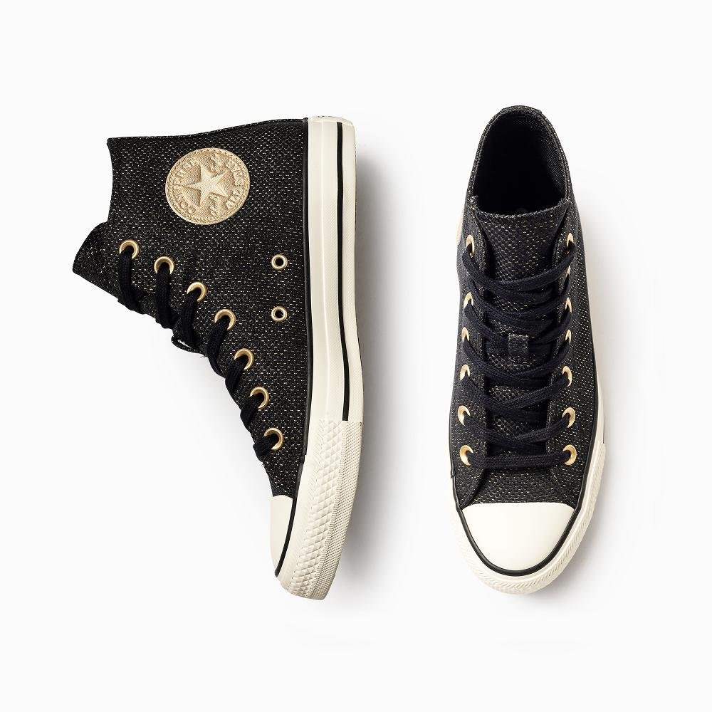 Tênis Chuck Taylor All Star Heathered Sheen Cano Alto Preto Preto 4