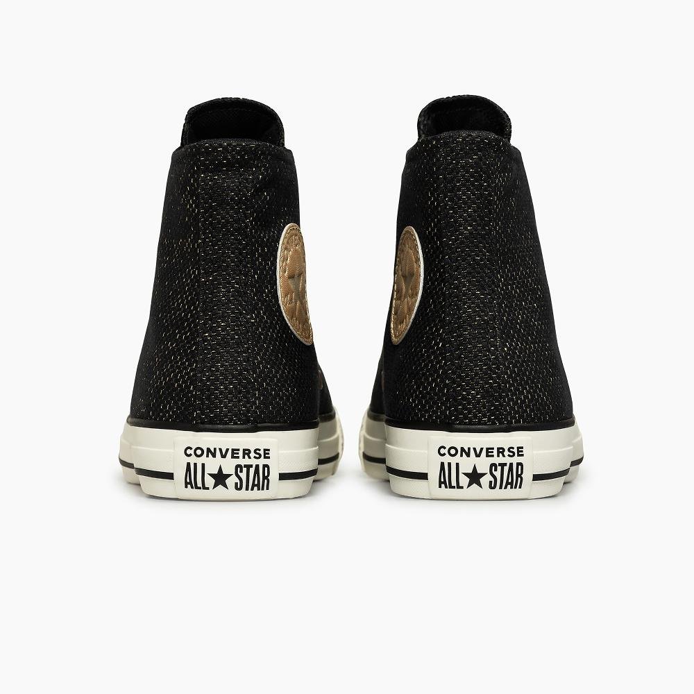 Tênis Chuck Taylor All Star Heathered Sheen Cano Alto Preto Preto 7