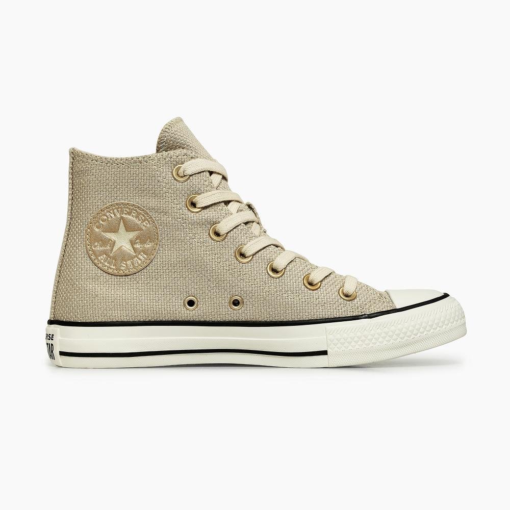 Tênis Chuck Taylor All Star Heathered Sheen Cano Alto Bege