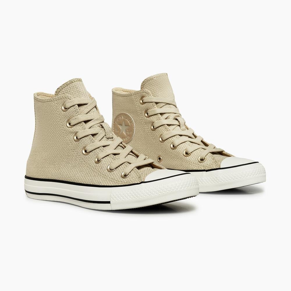 Tênis Chuck Taylor All Star Heathered Sheen Alto Bege Bege 2