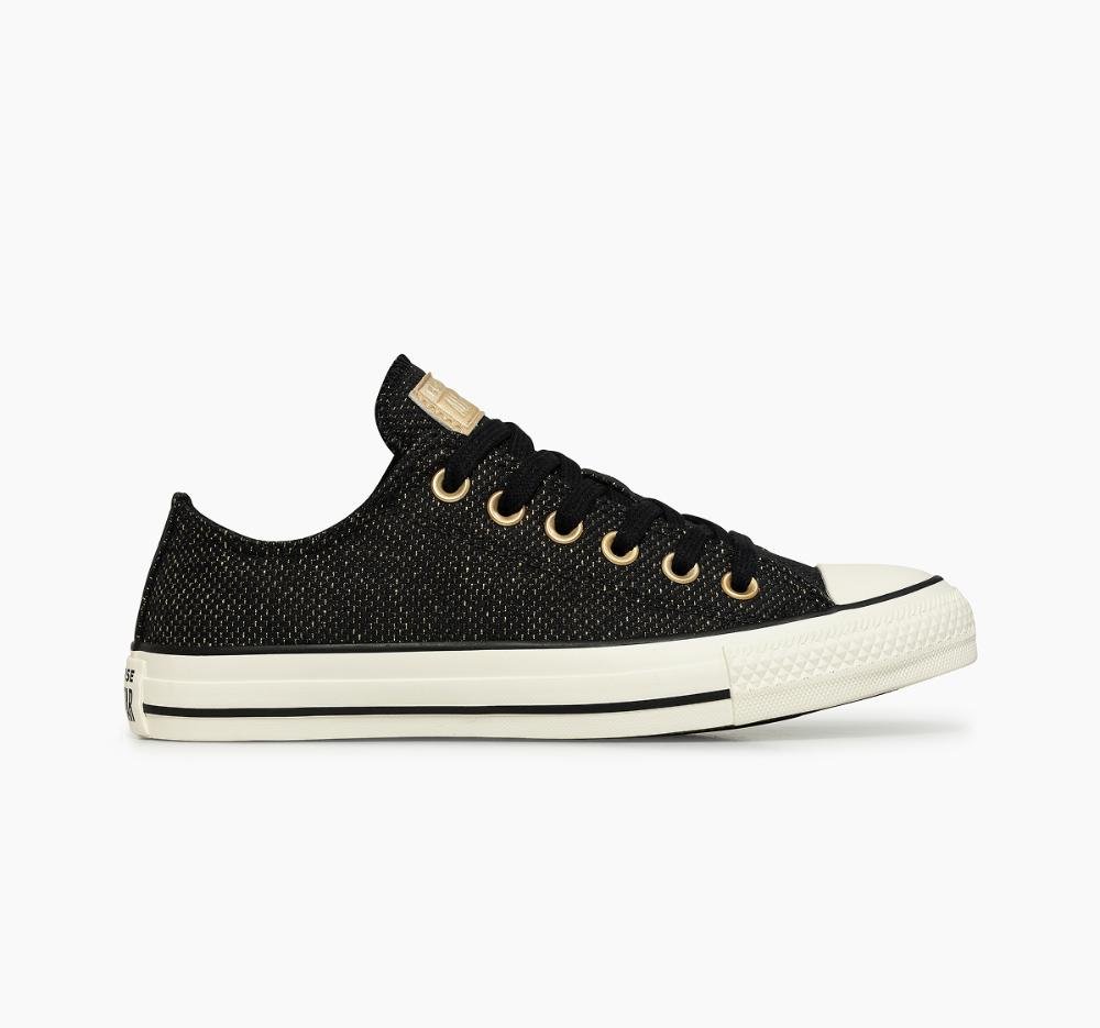 Tênis Chuck Taylor All Star Heathered Sheen Cano Baixo Preto