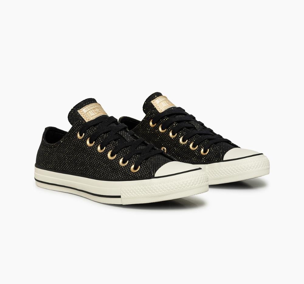 Tênis Chuck Taylor All Star Heathered Sheen Cano Baixo Preto Preto 2
