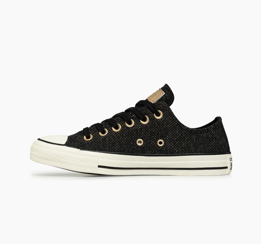 Tênis Chuck Taylor All Star Heathered Sheen Cano Baixo Preto Preto 4