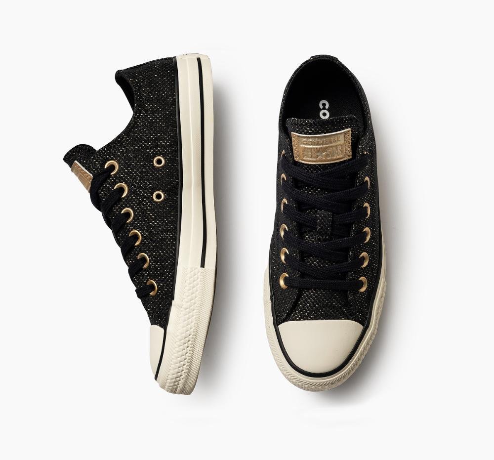 Tênis Chuck Taylor All Star Heathered Sheen Cano Baixo Preto Preto 5