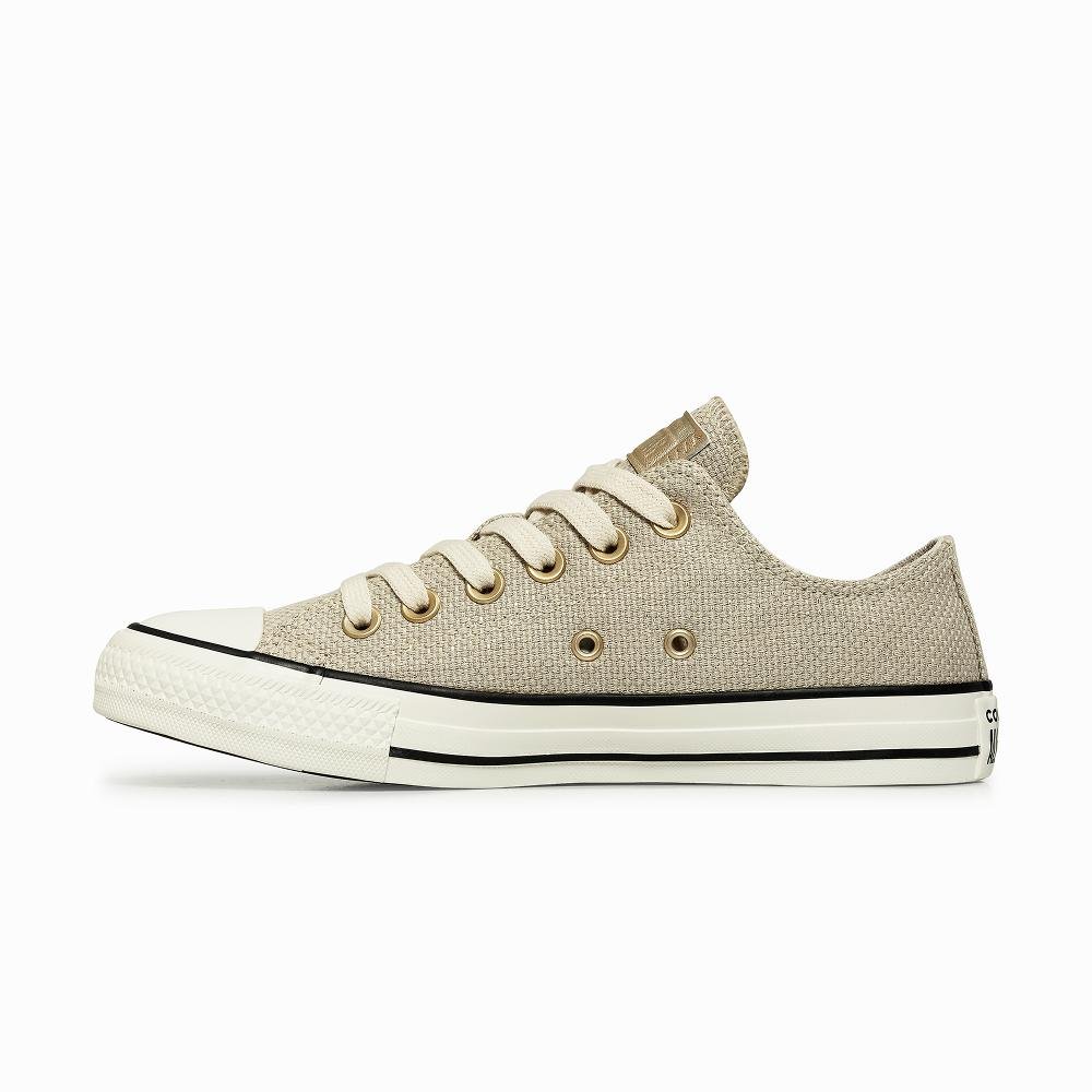 Tênis Chuck Taylor All Star Heathered Sheen Cano Baixo Bege Dourado 4