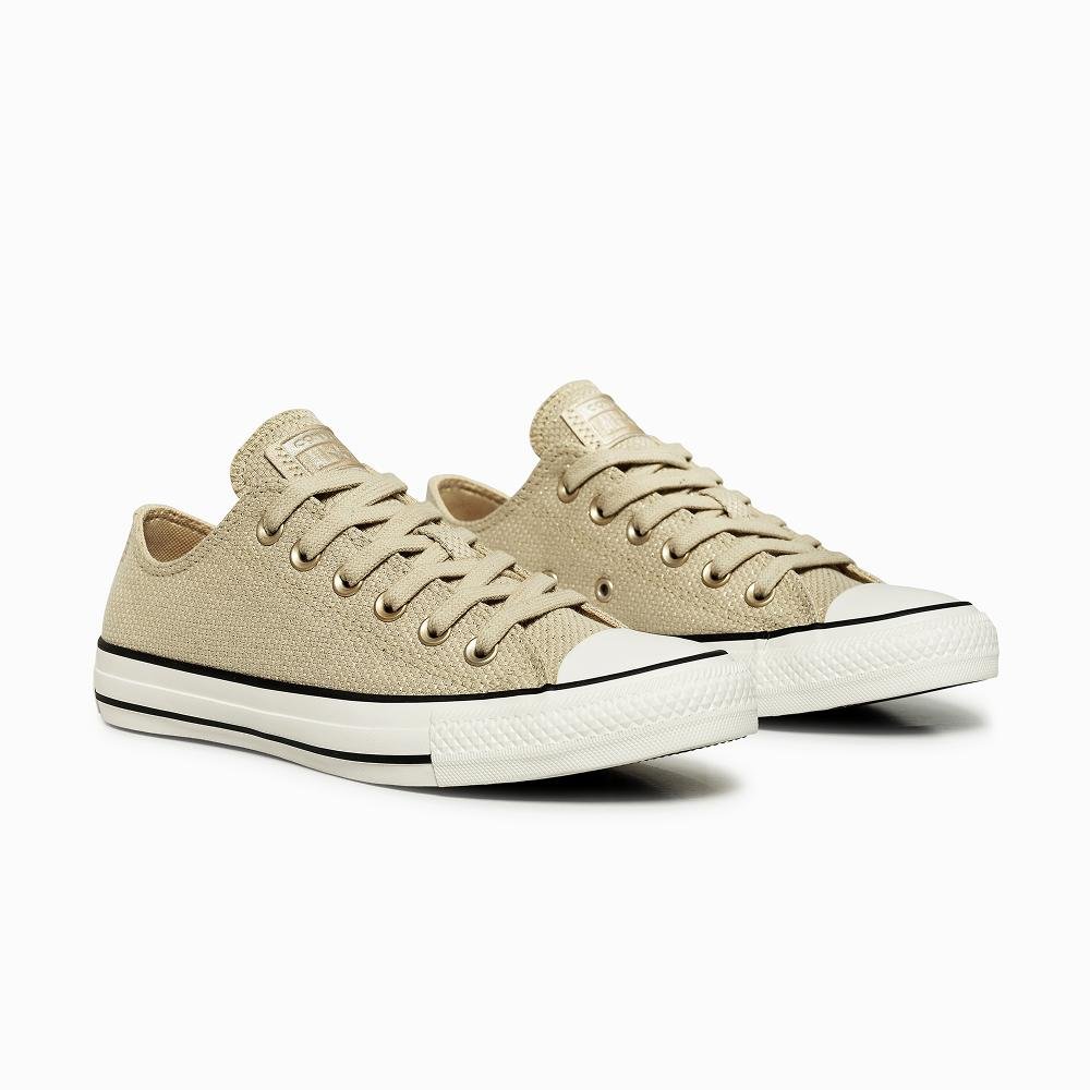 Tênis Chuck Taylor All Star Heathered Sheen Baixo Bege Bege 2