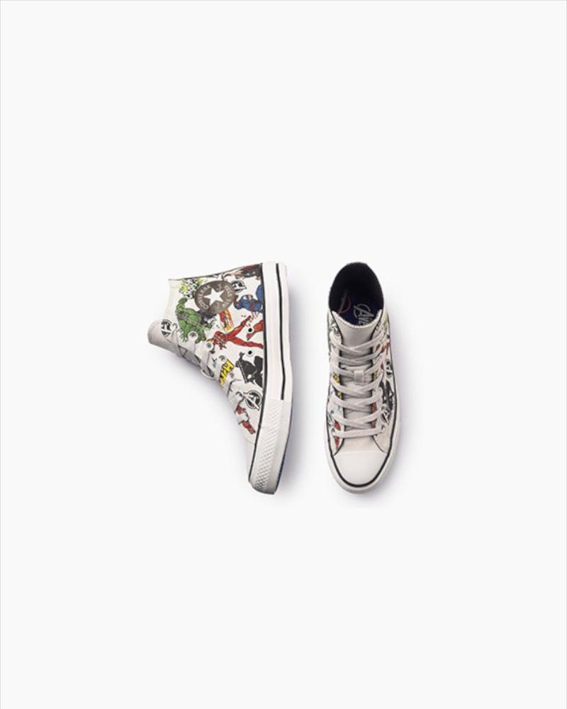 Tênis Chuck Taylor All Star Vingadores Cano Alto Cinza Branco 4
