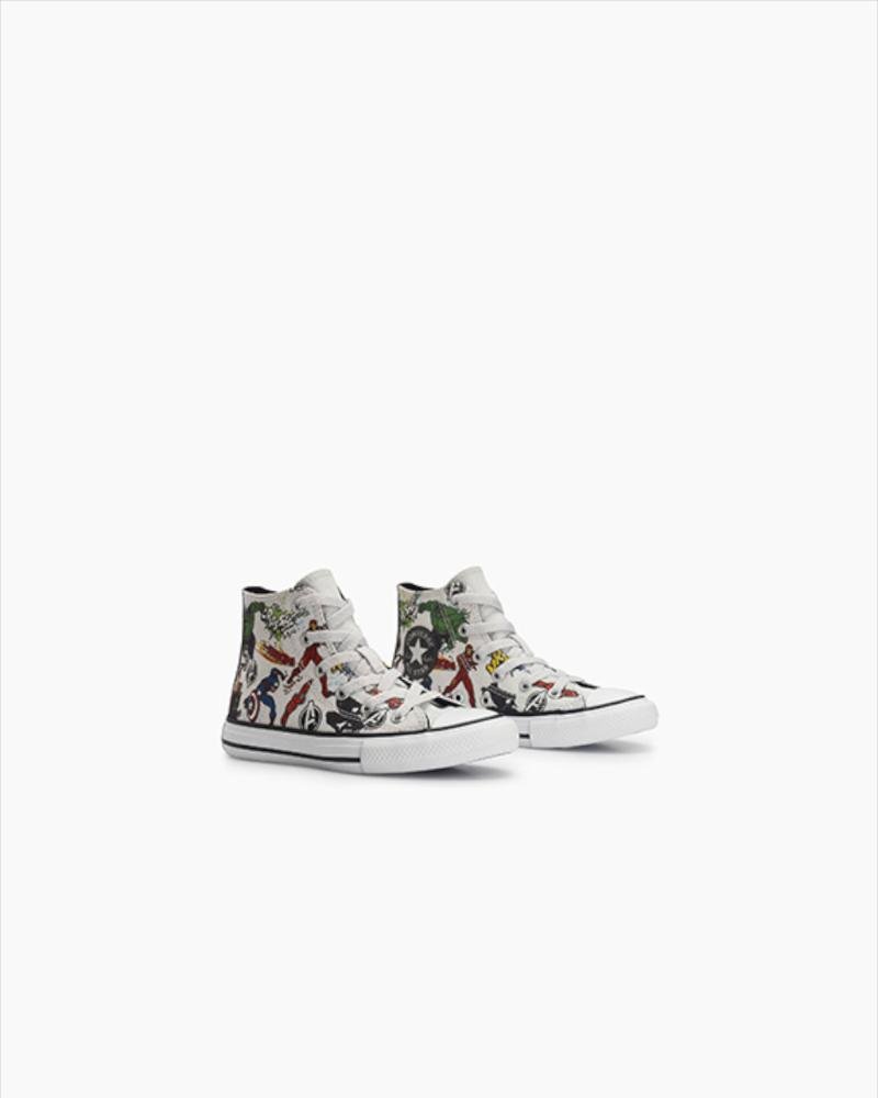 Tênis Juvenil Chuck Taylor All Star Vingadores Cano Alto Cinza Branco 5