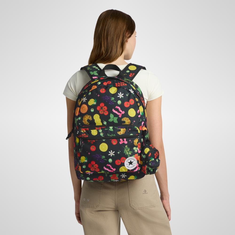 Mochila Converse Go 2 Estampada Preto Preto 5