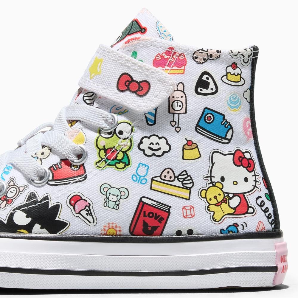 Tênis Juvenil Converse x Hello Kitty Cano Alto Branco Branco 7