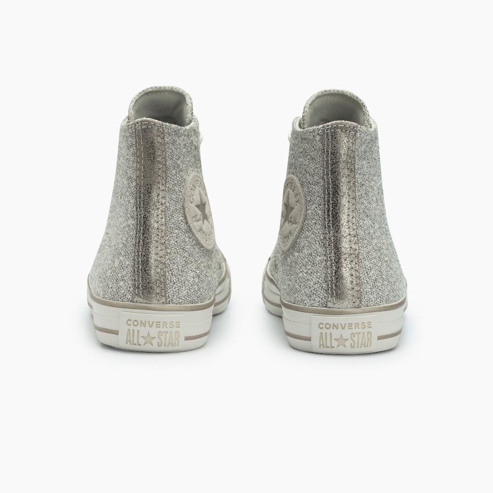 Tênis Chuck Taylor All Star Pretty Patina Cano Alto Dourado Ouro Claro 5