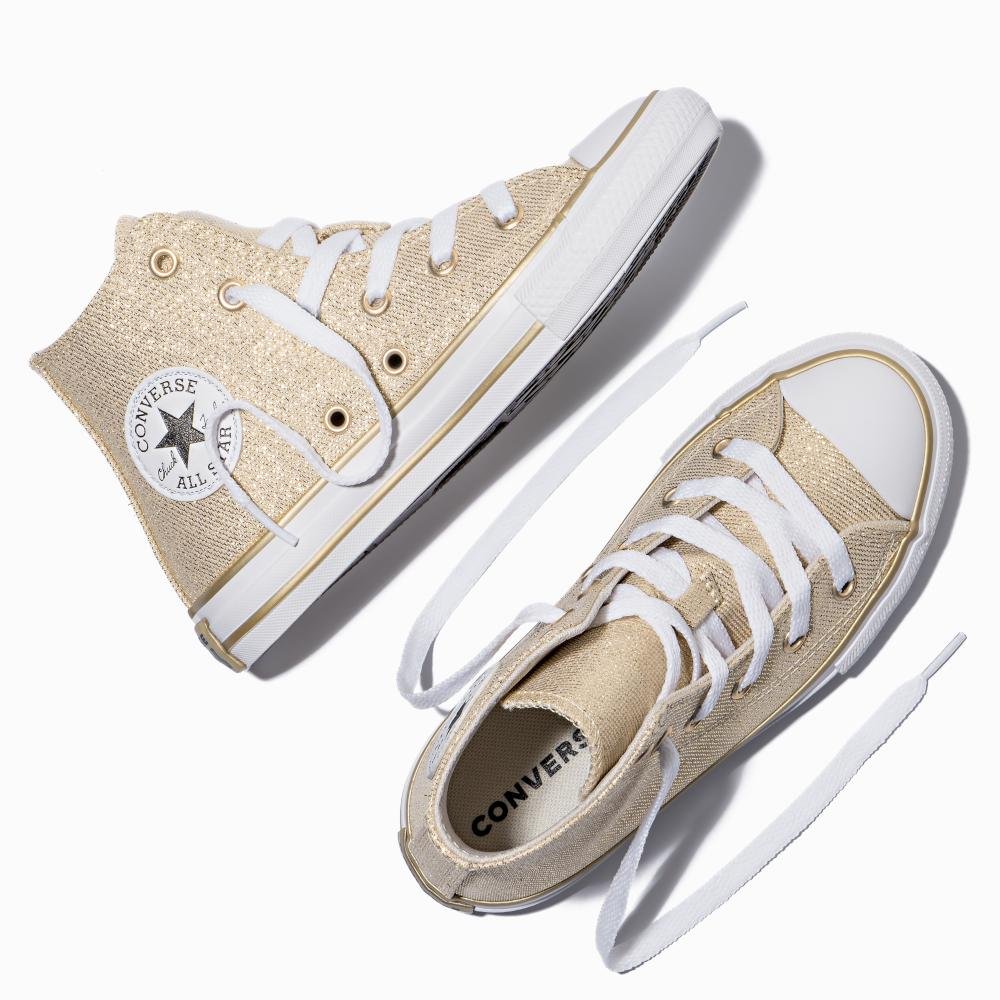 Tênis Chuck Taylor All Star Shine Cano Alto Dourado Dourado 2