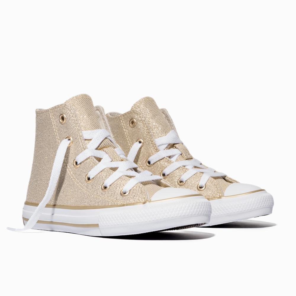 Tênis Chuck Taylor All Star Shine Cano Alto Dourado Dourado 4