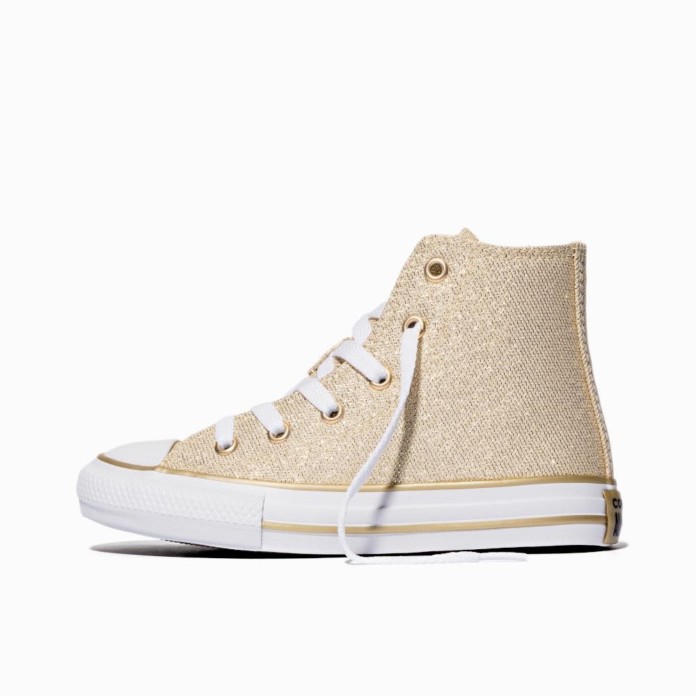 Tênis Chuck Taylor All Star Shine Cano Alto Dourado Dourado 5