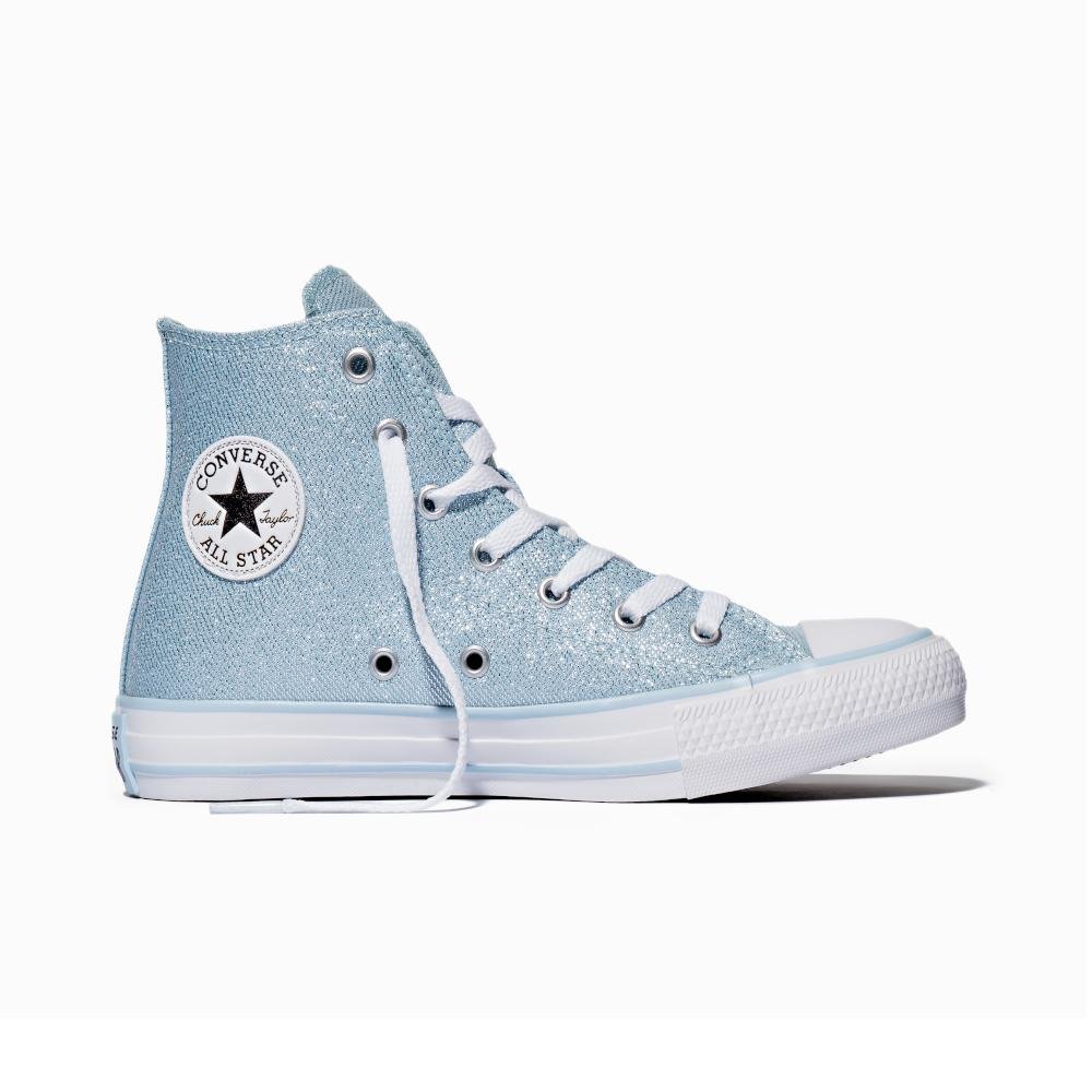 Tênis Chuck Taylor All Star Brilho Cano Alto Azul