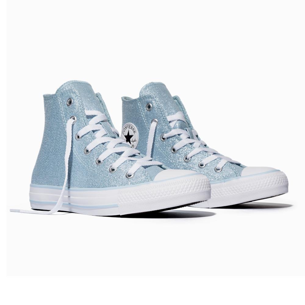 Tênis Chuck Taylor All Star Brilho Cano Alto Azul Azul 4