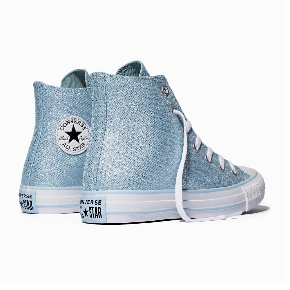 Tênis Chuck Taylor All Star Brilho Cano Alto Azul Azul 5