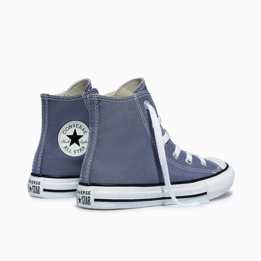 Tênis Juvenil Chuck Taylor All Star Colors Cano Alto Cinza Cinza 7
