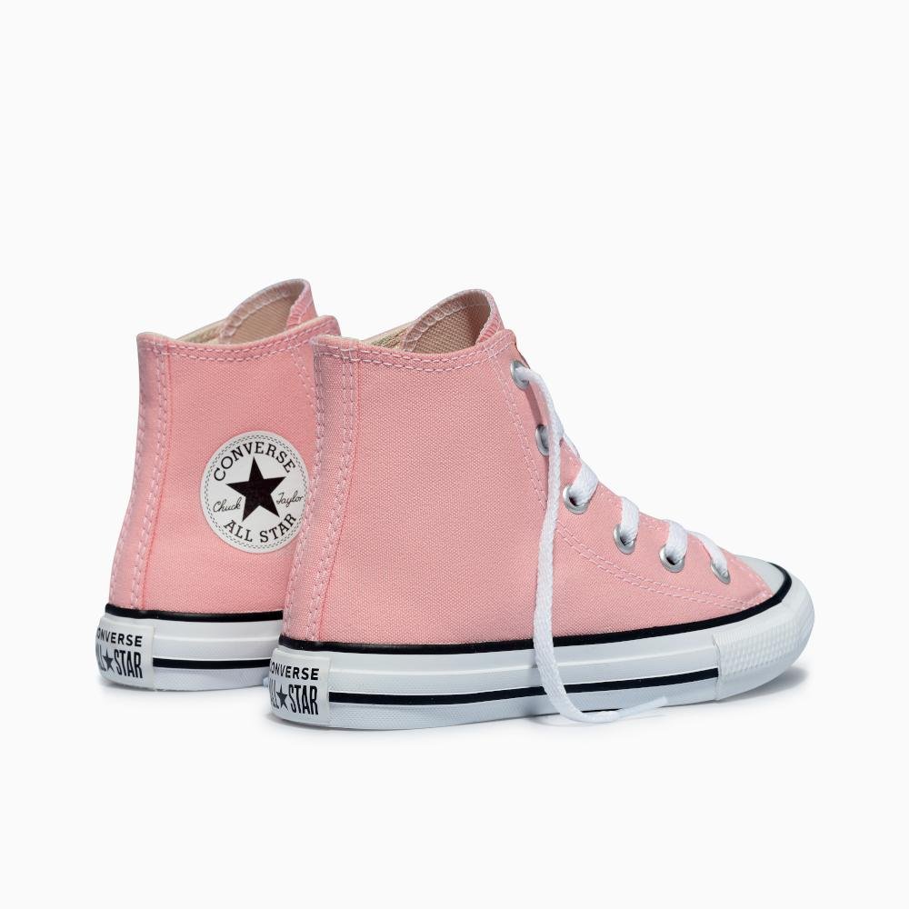 Tênis Juvenil Chuck Taylor All Star Colors Cano Alto Rosa Rosa 7