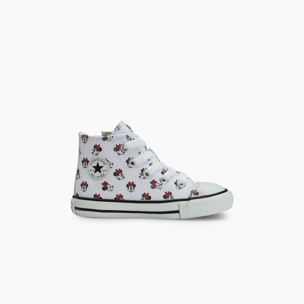 Tênis Chuck Taylor All Star Minnie Criança Cano Alto Branco