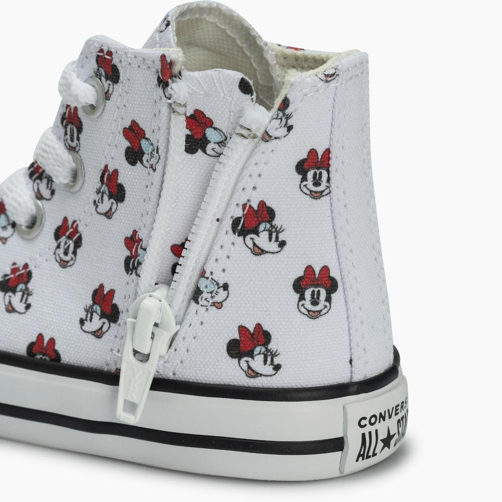 Tênis Chuck Taylor All Star Minnie Criança Cano Alto Branco Branco 4