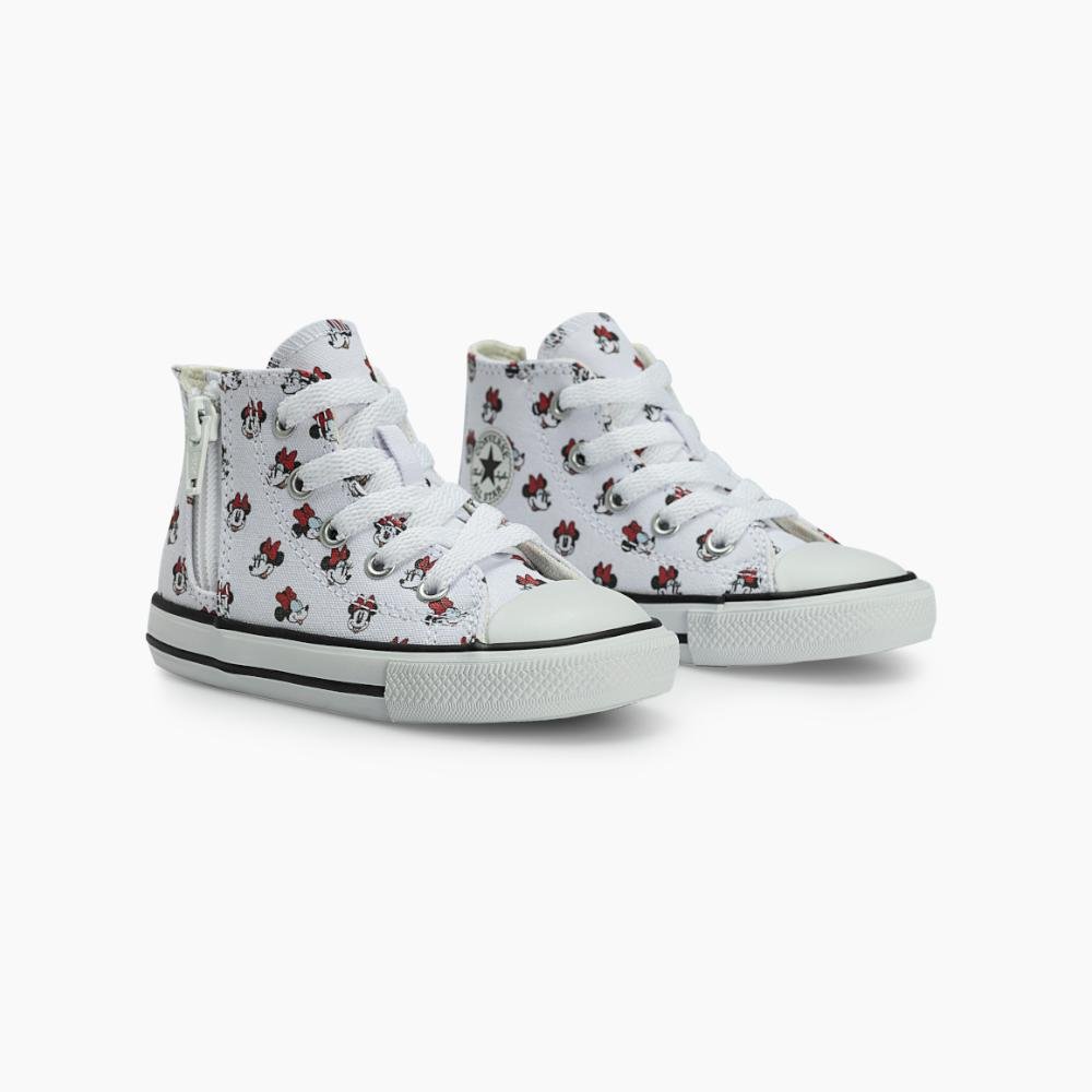 Tênis Chuck Taylor All Star Minnie Criança Cano Alto Branco Branco 5