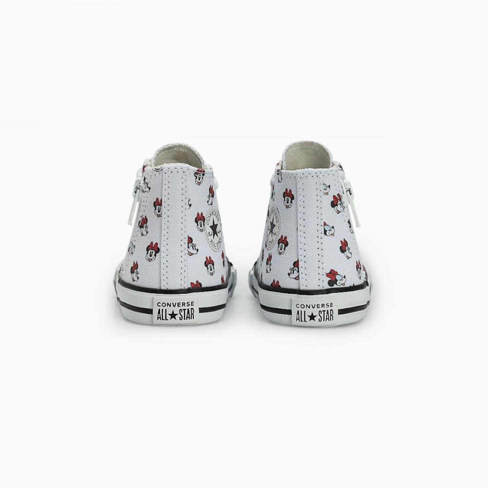 Tênis Chuck Taylor All Star Minnie Criança Cano Alto Branco Branco 7