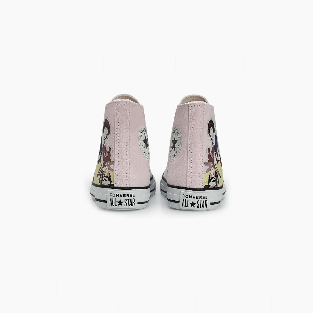 Tênis Chuck Taylor All Star Branca de Neve Cano Alto Rosa Rosa 7