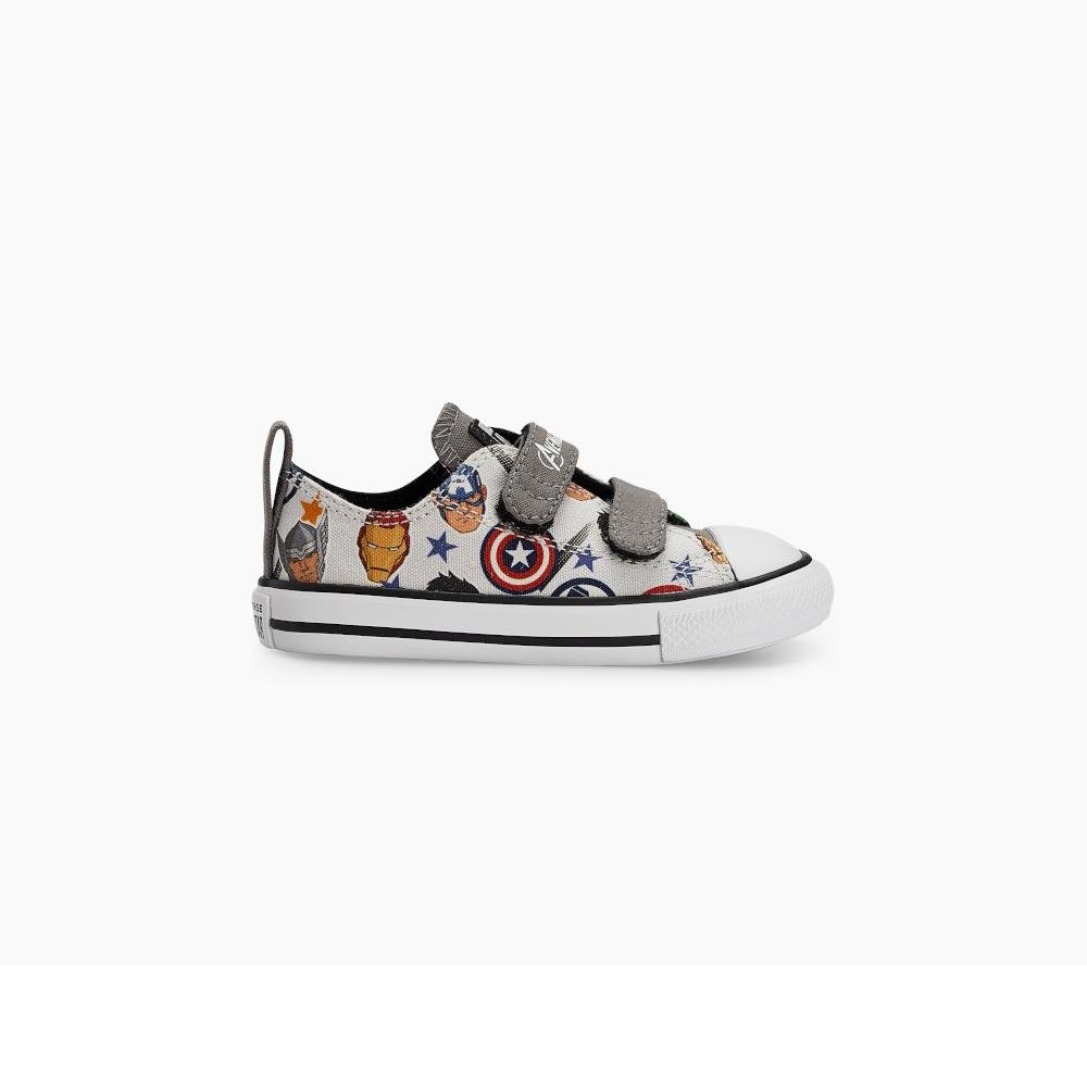 Tênis All Star 2v Vingadores Criança Cano Baixo Cinza