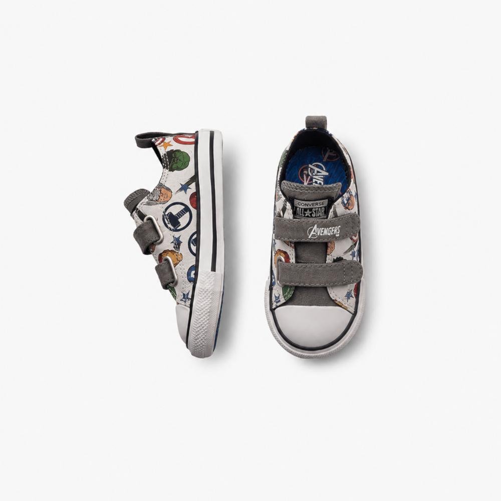 Tênis All Star 2v Vingadores Criança Cano Baixo Cinza Branco/Cinza 3