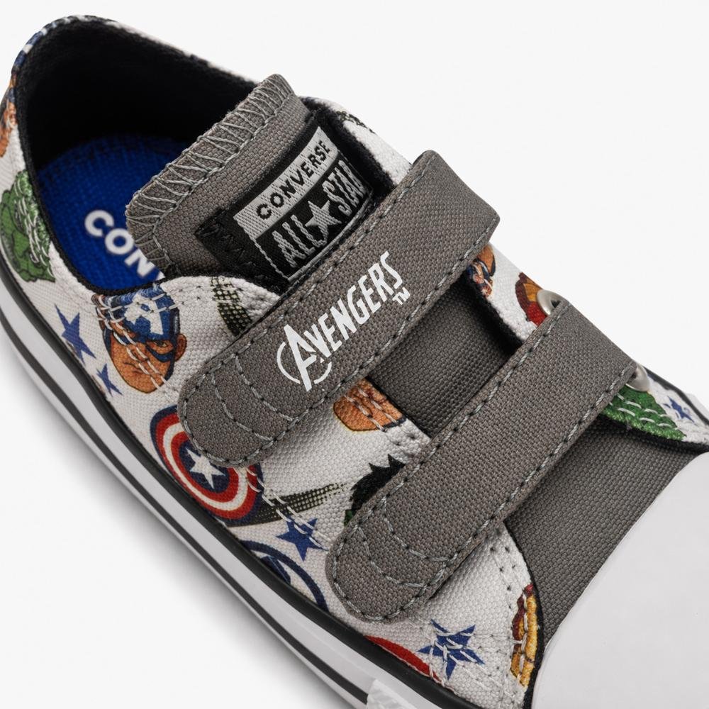 Tênis All Star 2v Vingadores Criança Cano Baixo Cinza Branco/Cinza 4
