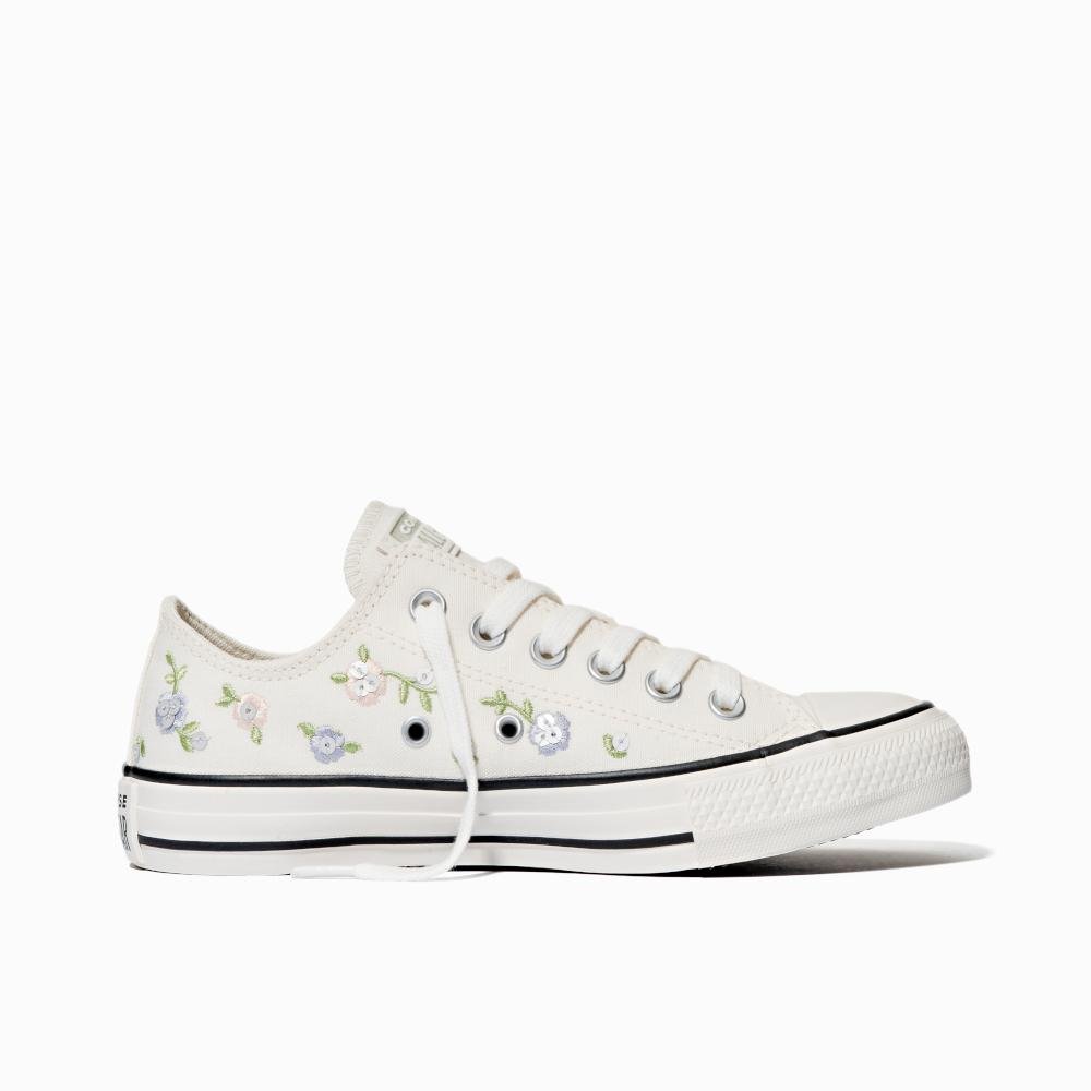 Tênis Chuck Taylor All Star Floral Cano Baixo Branco