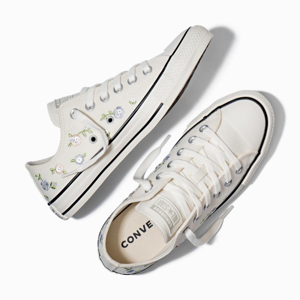 Tênis Chuck Taylor All Star Floral Cano Baixo Branco Branco 2