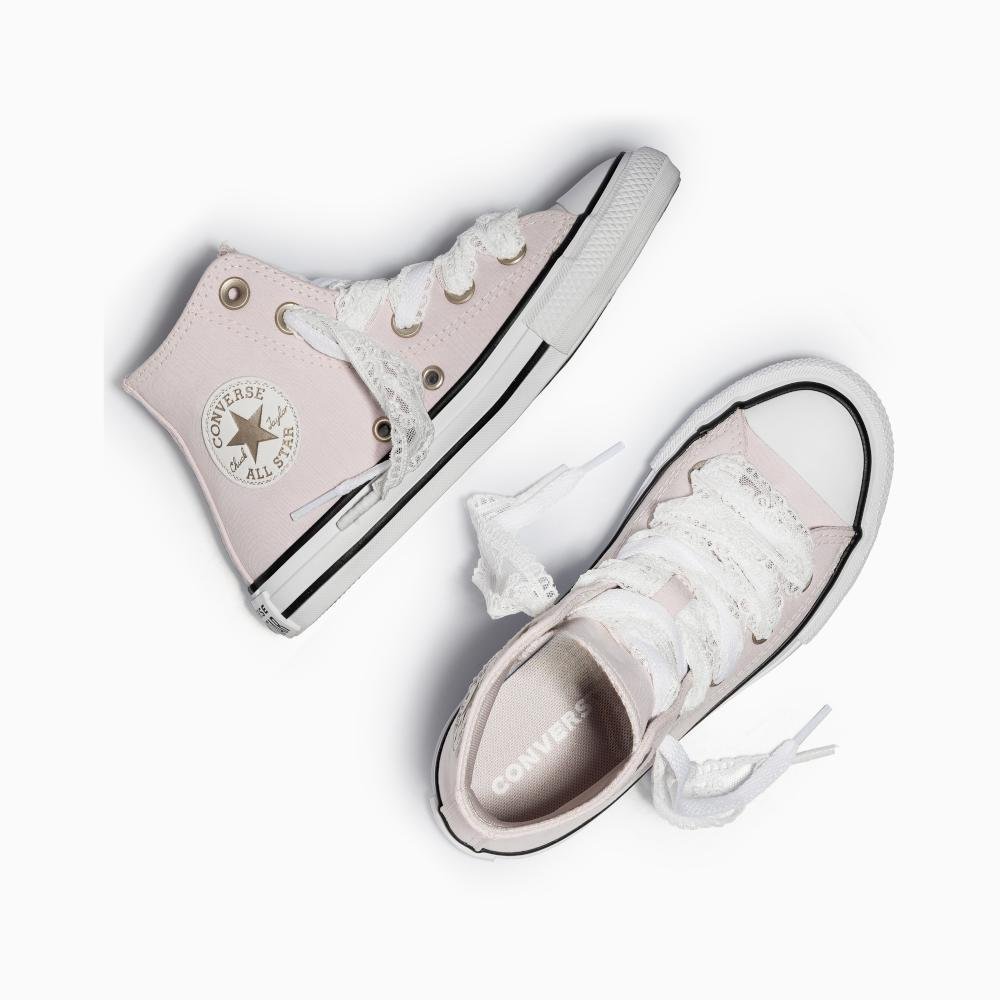 Tênis Juvenil Chuck Taylor All Star Lace Cano Alto Rosa Rosa 2