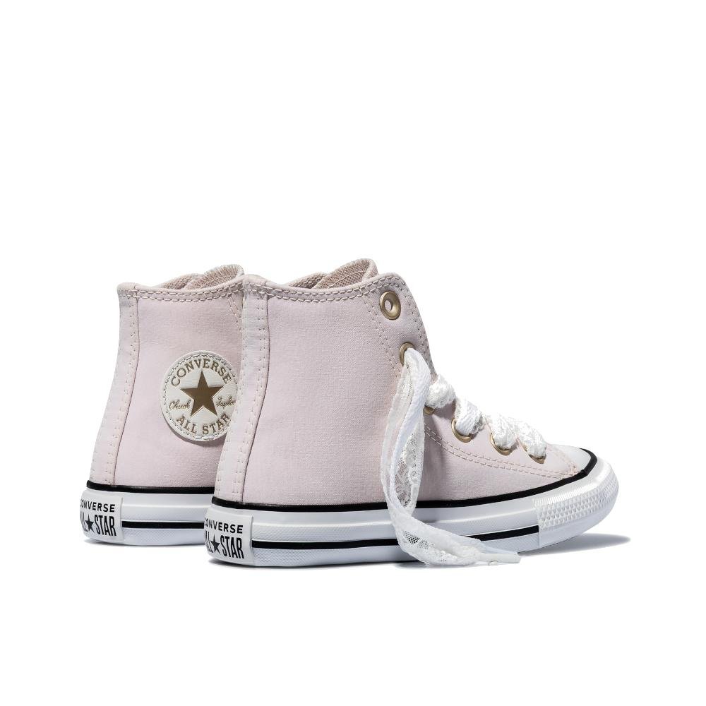 Tênis Juvenil Chuck Taylor All Star Lace Cano Alto Rosa Rosa 4