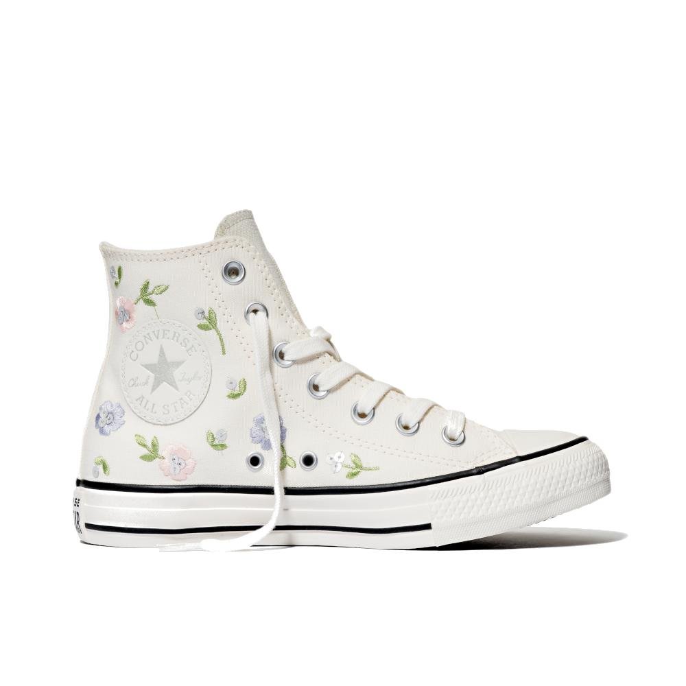 Tênis Chuck Taylor All Star Floral Cano Alto Branco