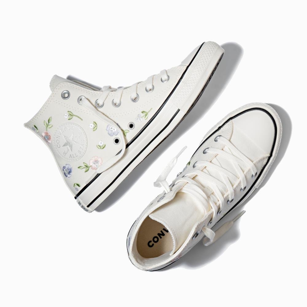 Tênis Chuck Taylor All Star Floral Cano Alto Branco Branco 2