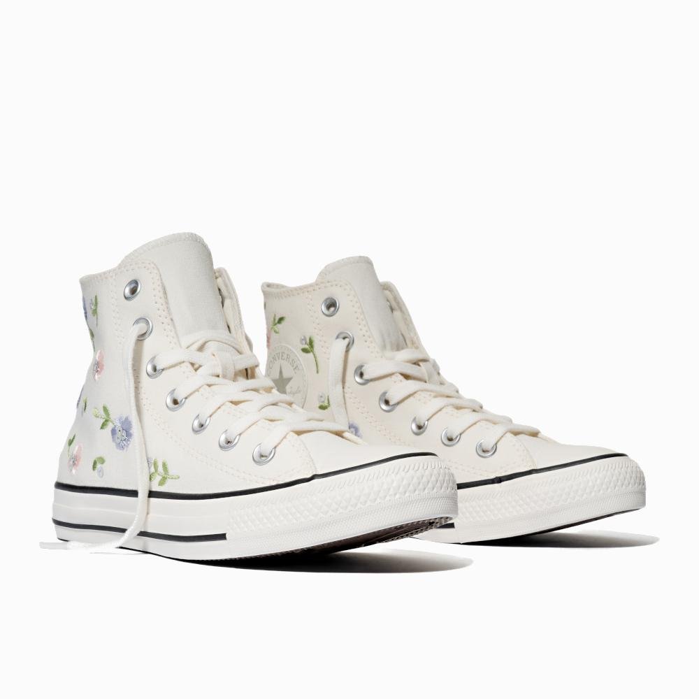 Tênis Chuck Taylor All Star Floral Cano Alto Branco Branco 5