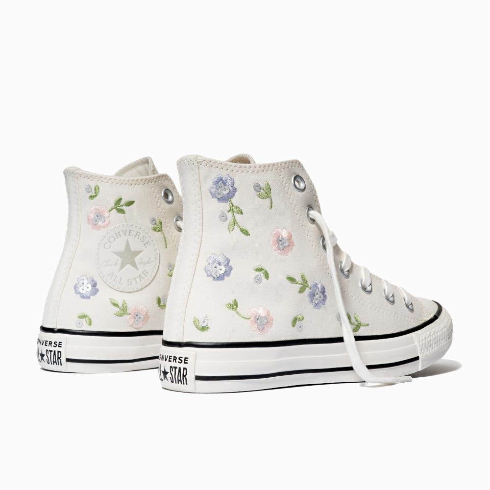 Tênis Chuck Taylor All Star Floral Cano Alto Branco Branco 6